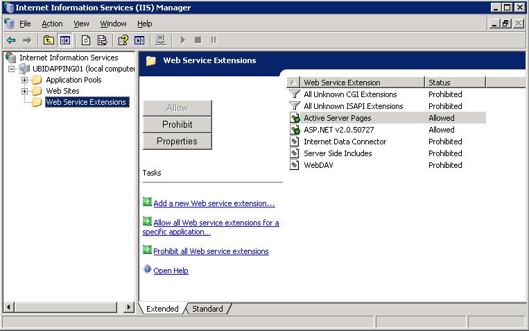 Web Service Extensioins in IIS